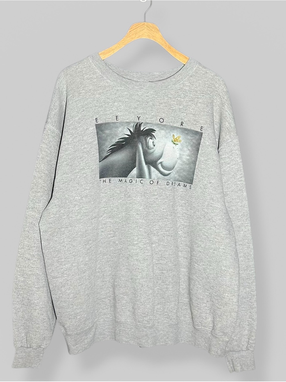 VTG Disney Size XL Eeyore The Magic of Dreams Soft Baggy Grey Sweatshirt Casual
